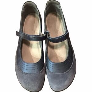 NAOT Women's Kirei Mary Jane Shoes Gray Leather Suede Size 10 EUR 41